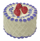 Happy Birthday kage med piblyd i lilla - vinyl hundelegetøj