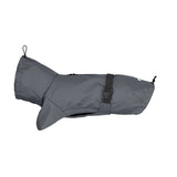 Regnjakkee til hund i blå med justerbar pasform: Baglængde 35cm
