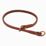 Alvalley - Flad læder halsbånd Brun Læder 44,5 cm inkl ringe / 5mm bredt