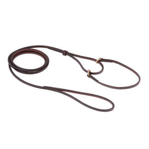 Flad læder martingale hundesnor