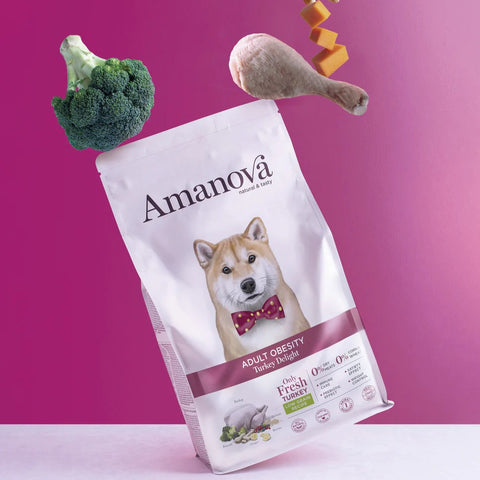 Amanova Lækker Kalkun - Fedtfattigt hundefoder mod overvægt - 10 kg