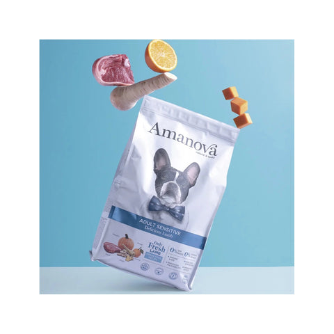 Amanova Velsmagende Lam - Kornfrit voksen hundefoder - 10 kg