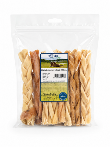 Flettet Oksehovedhud 200g
