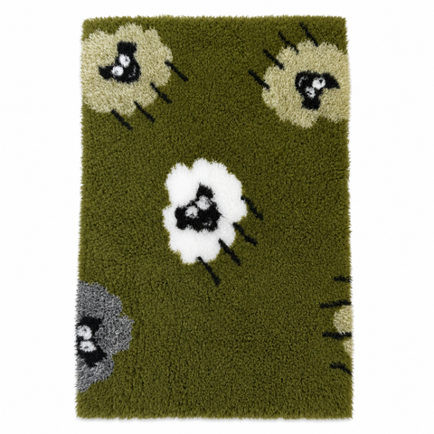 Vetbed- 50x75 cm Grå/beige/hvide lam