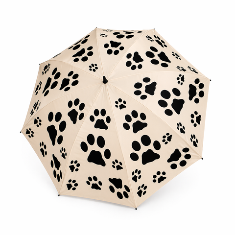 Paraply/Parasol beige med sorte poter