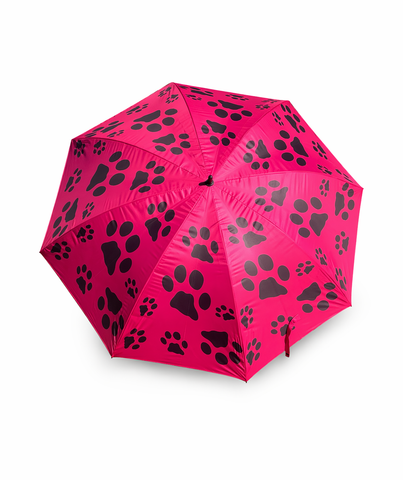 Paraply/Parasoll pink med sorte poter