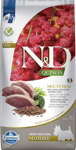 N&D Quinoa Duck Broccoli&Asparges - neutraliserede hunde