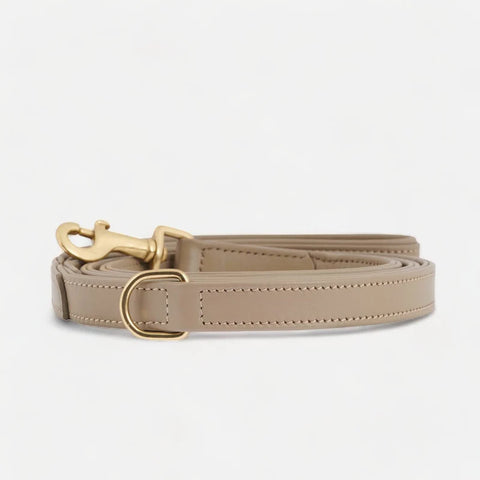 Premium Læder hundesnor Beige