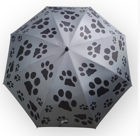 Paraply/Parasol  Grå med sorte poter
