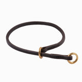 Alvalley - Flad læder halsbånd Brun Læder 44,5 cm inkl ringe / 5mm bredt