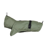 Regnjakke til hund i grøn med justerbar pasform: Ryglængde 45cm
