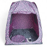 Pop-up telt sort med lyserøde poter - 170x170x190cm