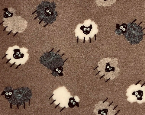 Vetbed Brun- Grå/beige/hvide lam