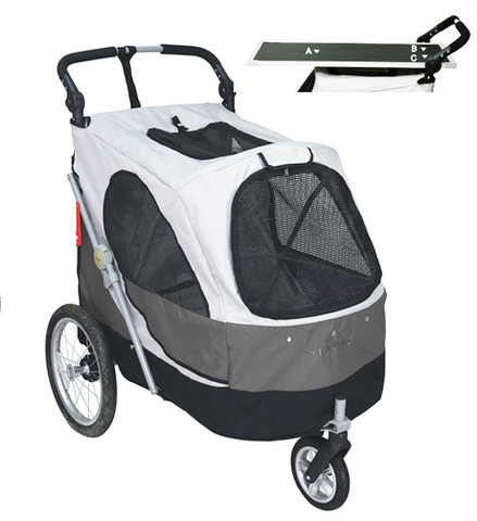 Petstro Skyline  Stroller med Trimmebord Lysegrå/Mørkegrå large Lastvægt max 45 kg