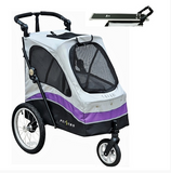 Petstro Safari Stroller med trimbord - Grå Lilla Sort medium inkl. trimmebordsplade Lastvægt max 30 kg